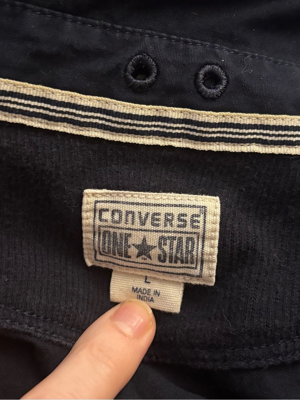 Converse Navy Utility Long Sleeve Button-down Shirt L EUC Vintage 2000s - Picture 7 of 9